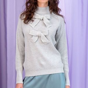 bow detail knit sweater